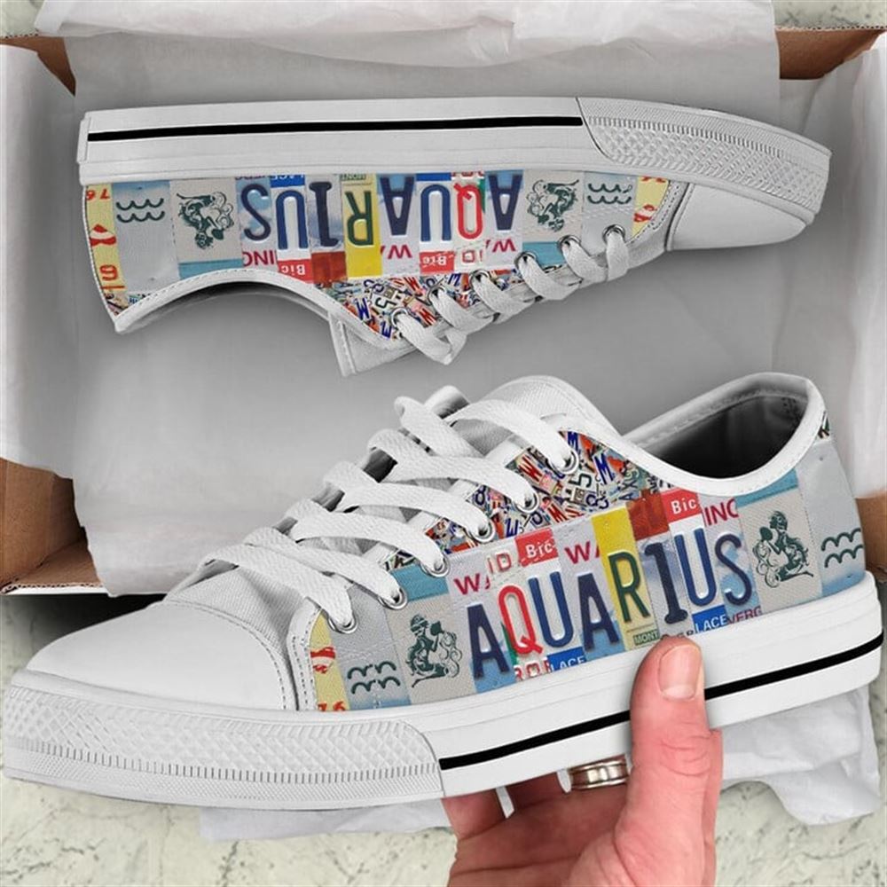Aquarius License Plates Canvas Low Top Shoes Low Top Shoes Mens Women 2 zwul9u.jpg