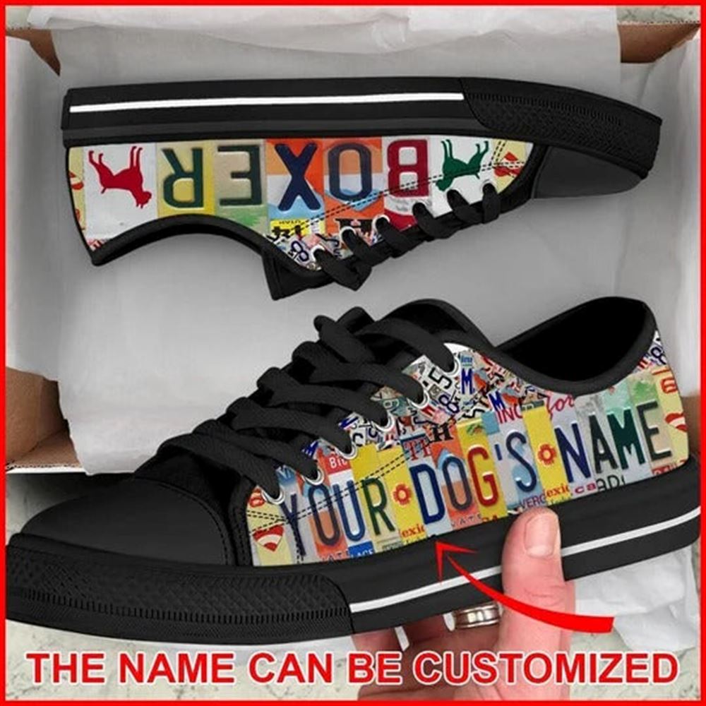 Boxer Dog License Plates Personalized Canvas Low Top Shoes Low Top Shoes Mens Women 1 sbdift.jpg Boxer Dog License Plates Personalized Canvas Low Top Shoes Low Top Shoes Mens Women 1 sbdift.jpg