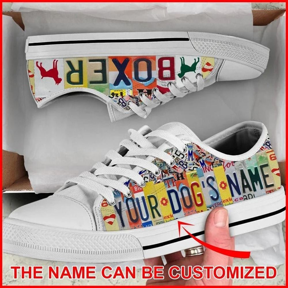 Boxer Dog License Plates Personalized Canvas Low Top Shoes Low Top Shoes Mens Women 2 ftrdil.jpg Boxer Dog License Plates Personalized Canvas Low Top Shoes Low Top Shoes Mens Women 2 ftrdil.jpg