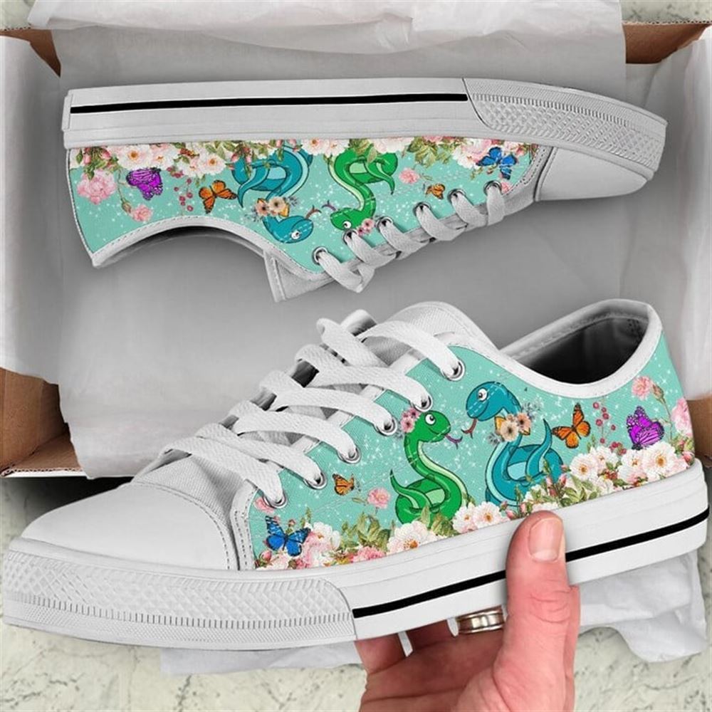 Cute Couple Snake Love Flower Watercolor Low Top Shoes Low Top Shoes Mens Women 1 mlxkrd.jpg