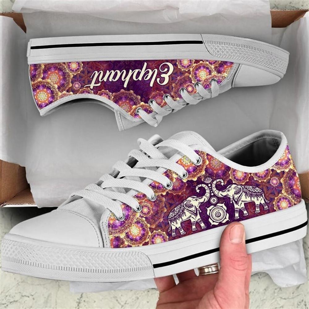 Elephant Mandala Royal Pattern Canvas Low Top Shoes Low Top Shoes Mens Women 2 ruzi09.jpg