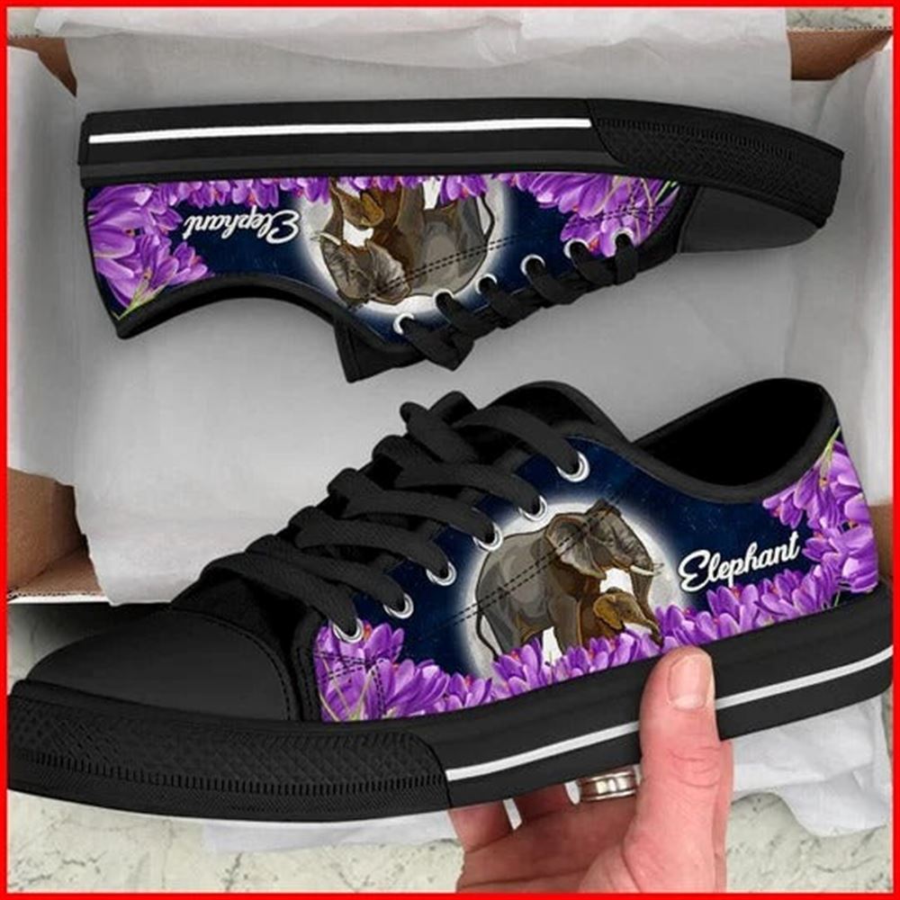 Elephant Purple Flower Canvas Low Top Shoes Low Top Shoes Mens Women 1 k4hgwi.jpg Elephant Purple Flower Canvas Low Top Shoes Low Top Shoes Mens Women 1 k4hgwi.jpg