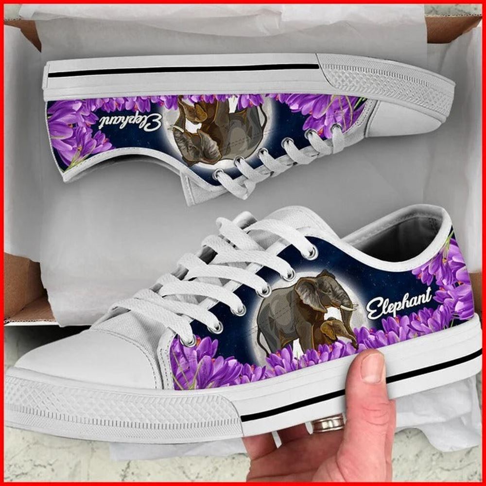 Elephant Purple Flower Canvas Low Top Shoes Low Top Shoes Mens Women 2 st301b.jpg Elephant Purple Flower Canvas Low Top Shoes Low Top Shoes Mens Women 2 st301b.jpg