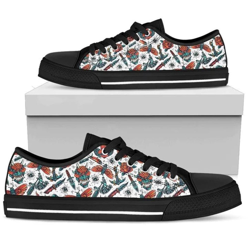 Enya Sailor Skull Canvas Low Top Shoes Low Top Shoes Mens Women 1 a2ztw1.jpg