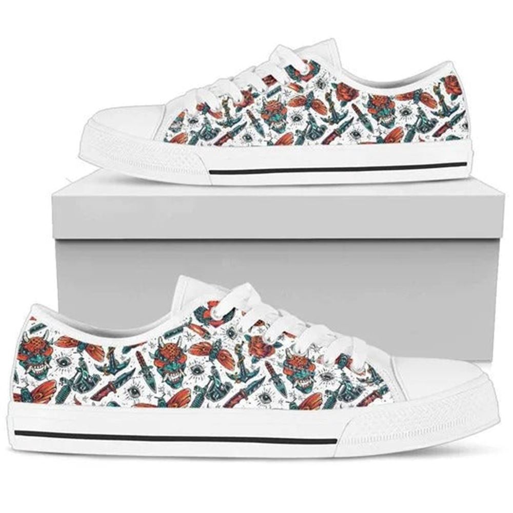 Enya Sailor Skull Canvas Low Top Shoes Low Top Shoes Mens Women 2 ot5l0h.jpg