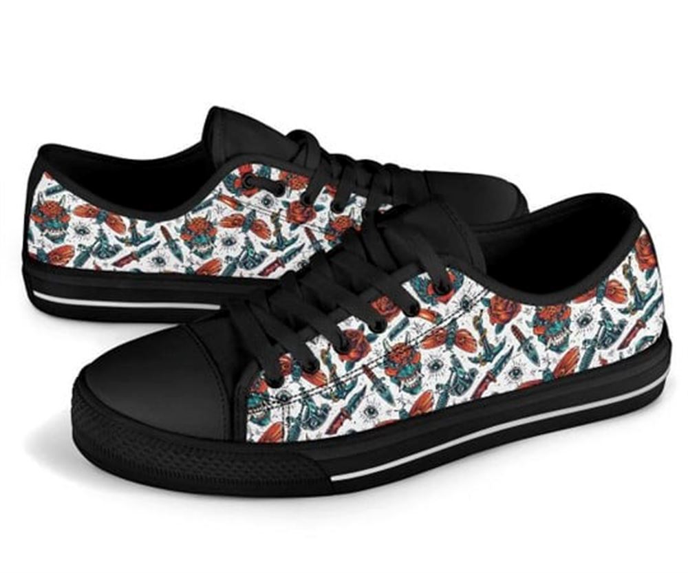 Enya Sailor Skull Canvas Low Top Shoes Low Top Shoes Mens Women 3 aatecx.jpg