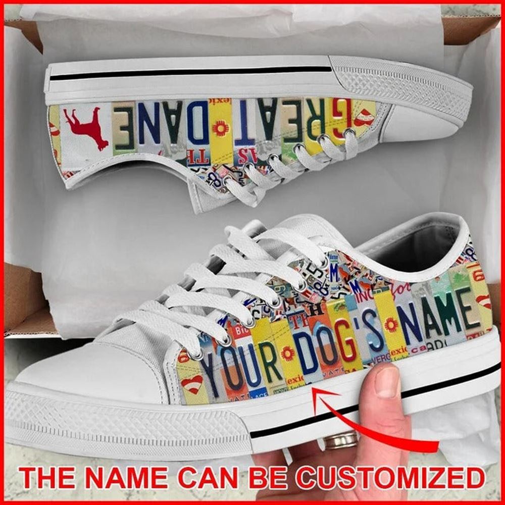 Great Dane License Plates Personalized Canvas Low Top Shoes Low Top Shoes Mens Women 1 rxc87c.jpg