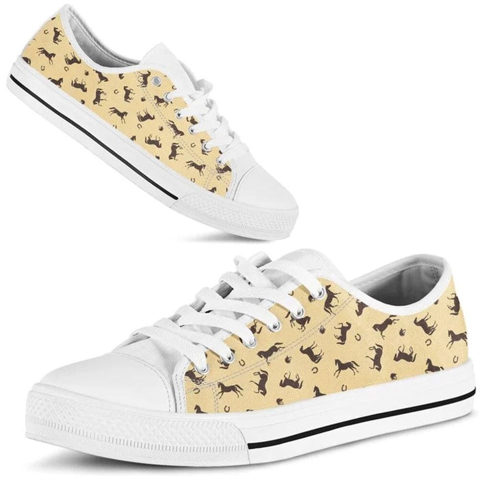 Horse Pattern Watercolor Low Top Shoes Low Top Shoes Mens Women 2 fkzxkz.jpg