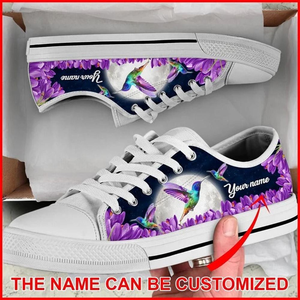 Hummingbird Purple Flower Personalized Canvas Low Top Shoes Low Top Shoes Mens Women 1 t3n7dx.jpg