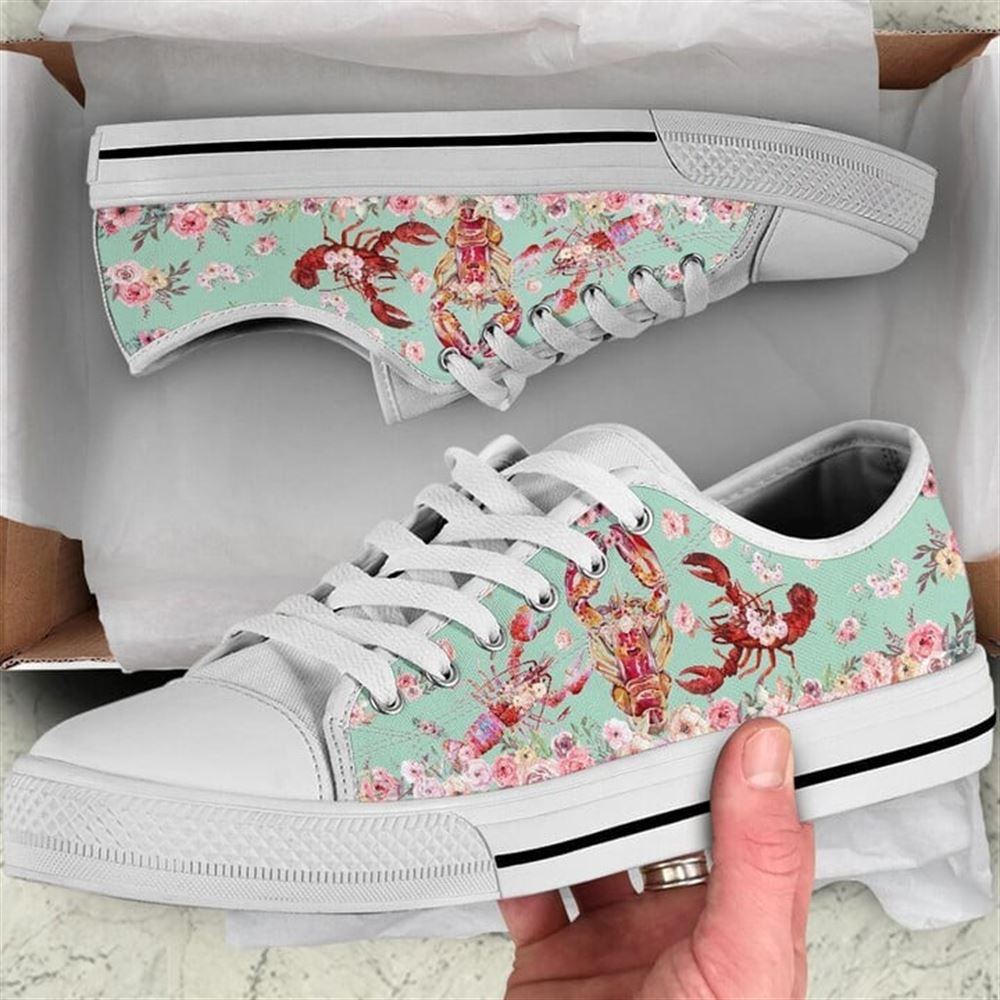 Lobster Flower Watercolor Low Top Shoes Low Top Shoes Mens Women 1 r2qudb.jpg