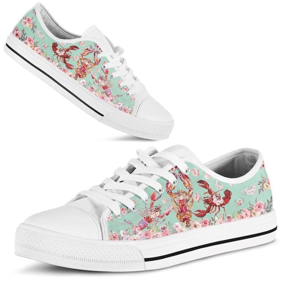 Lobster Flower Watercolor Low Top Shoes Low Top Shoes Mens Women 2 khkbvs.jpg