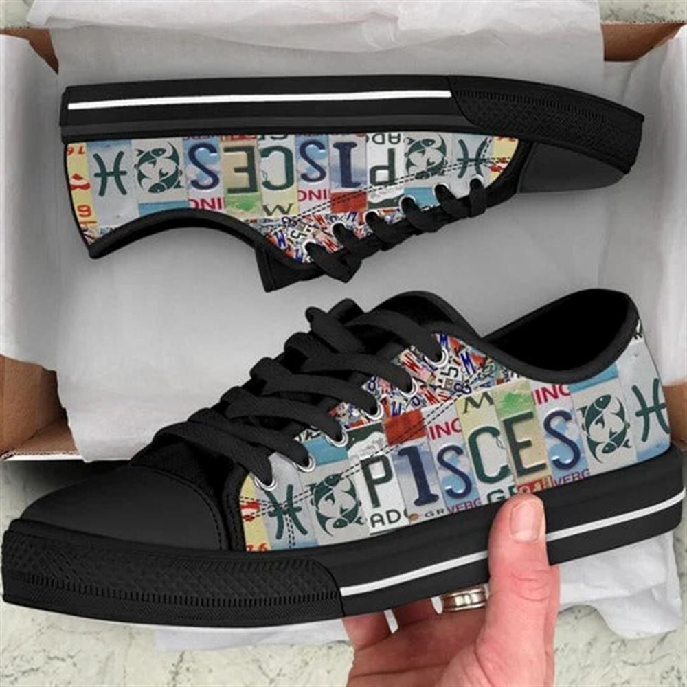 Pisces License Plates Canvas Low Top Shoes Low Top Shoes Mens Women 1 yvceun.jpg