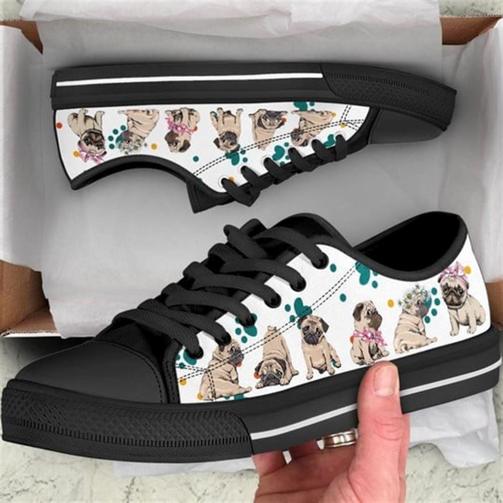 Pug Dog Adorable Canvas Low Top Shoes Low Top Shoes Mens Women 1 yt8pzk.jpg