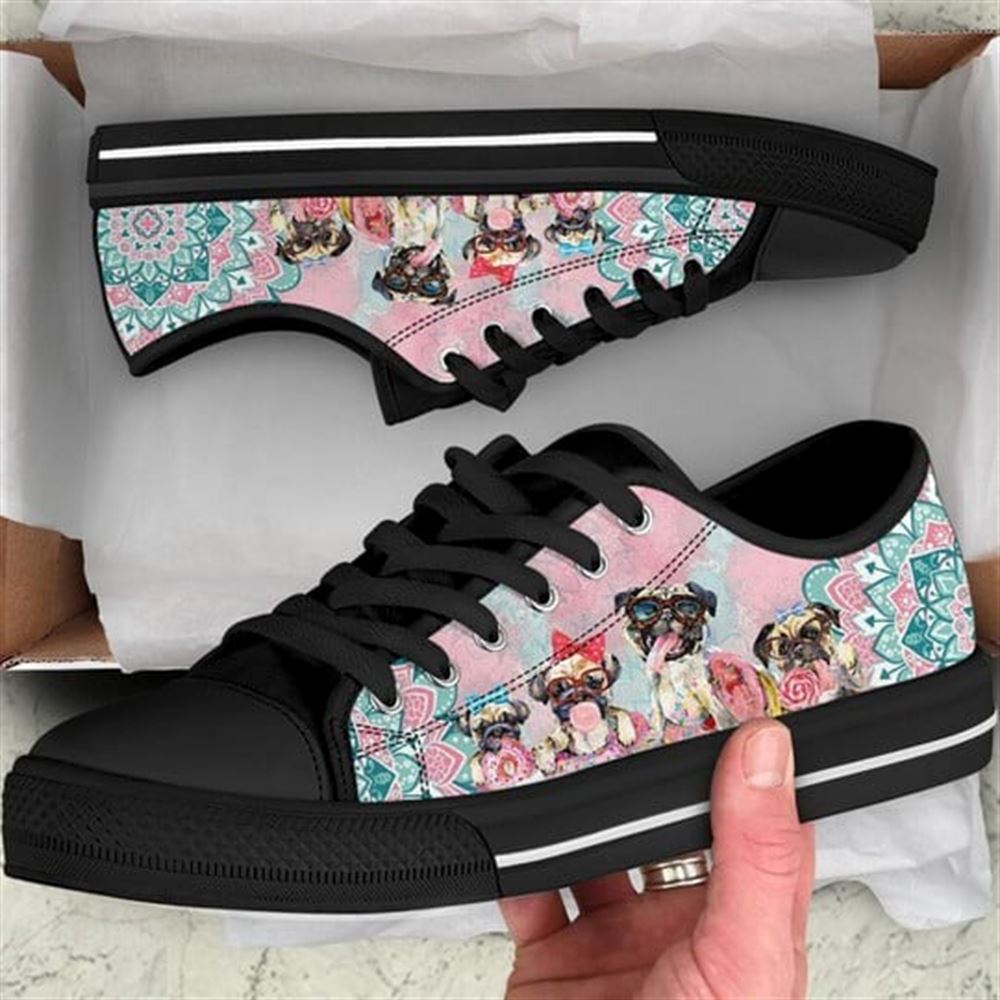 Pug Dog Mandala Pink Canvas Low Top Shoes Low Top Shoes Mens Women 1 fcree6.jpg Pug Dog Mandala Pink Canvas Low Top Shoes Low Top Shoes Mens Women 1 fcree6.jpg