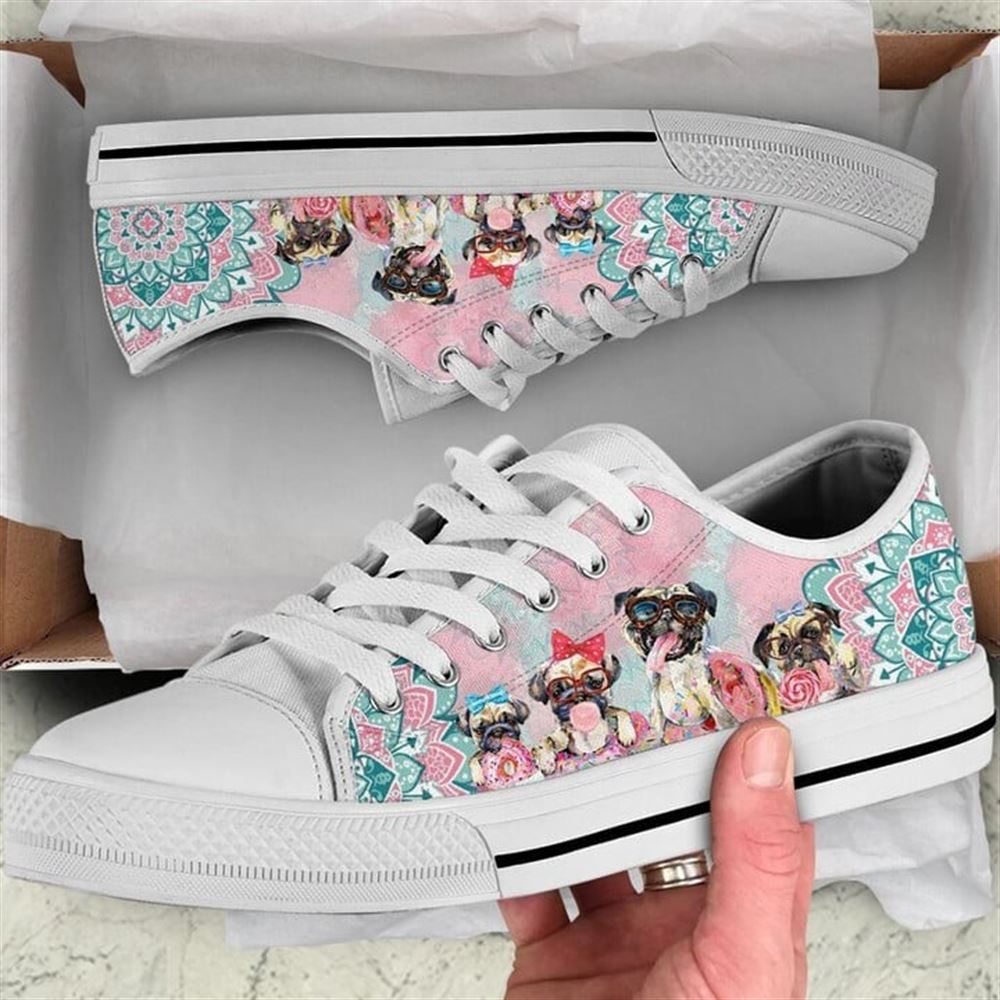 Pug Dog Mandala Pink Canvas Low Top Shoes Low Top Shoes Mens Women 2 ymttht.jpg Pug Dog Mandala Pink Canvas Low Top Shoes Low Top Shoes Mens Women 2 ymttht.jpg