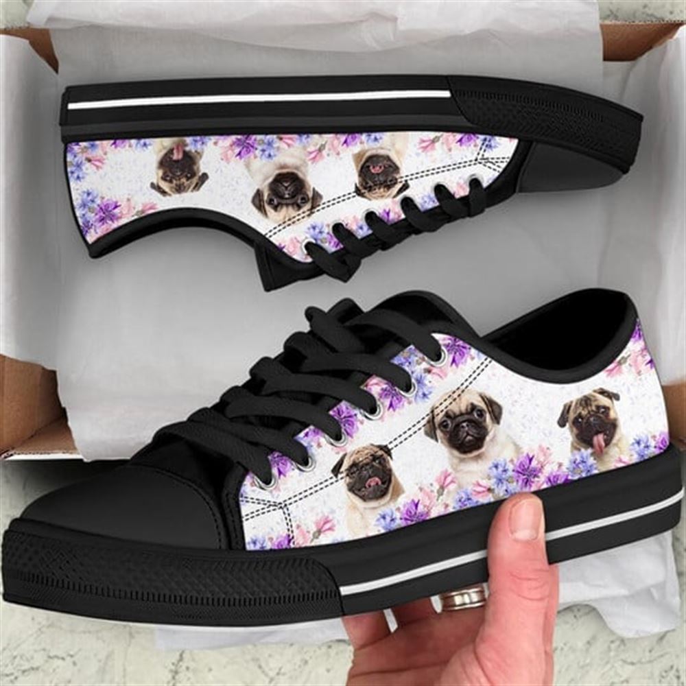 Pug Dog Purple Flower Canvas Low Top Shoes Low Top Shoes Mens Women 1 mobb70.jpg Pug Dog Purple Flower Canvas Low Top Shoes Low Top Shoes Mens Women 1 mobb70.jpg