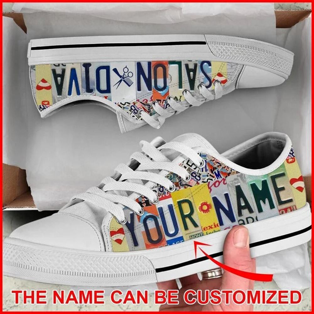 Salon Diva License Plates Personalized Canvas Low Top Shoes Low Top Shoes Mens Women 2 tjffmx.jpg Salon Diva License Plates Personalized Canvas Low Top Shoes Low Top Shoes Mens Women 2 tjffmx.jpg