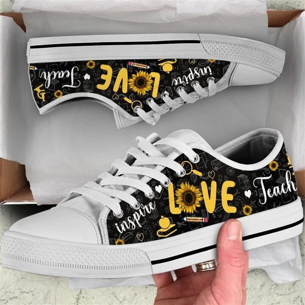 Teacher Love Class Sunflower Canvas Low Top Shoes Low Top Shoes Mens Women 2 jlftsi.jpg