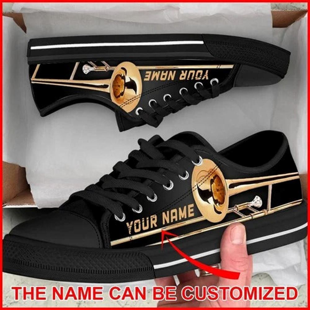 Trombone Shortcut Personalized Canvas Low Top Shoes Low Top Shoes Mens Women 1 bcllyh.jpg