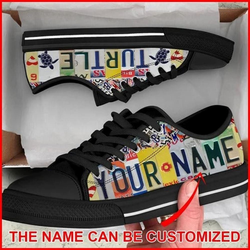 Turtle License Plates Personalized Canvas Low Top Shoes Low Top Shoes Mens Women 1 tokzcx.jpg