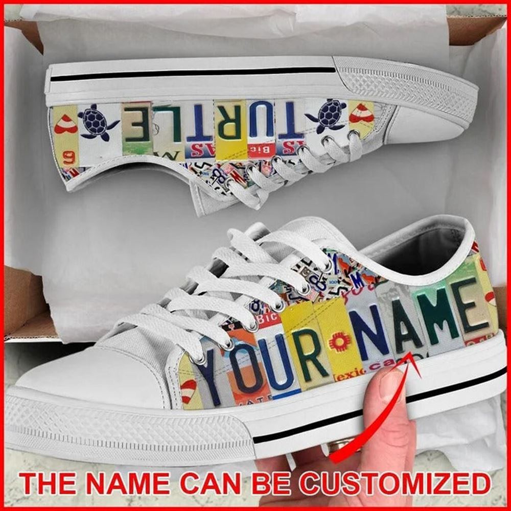 Turtle License Plates Personalized Canvas Low Top Shoes Low Top Shoes Mens Women 2 e5r2dg.jpg