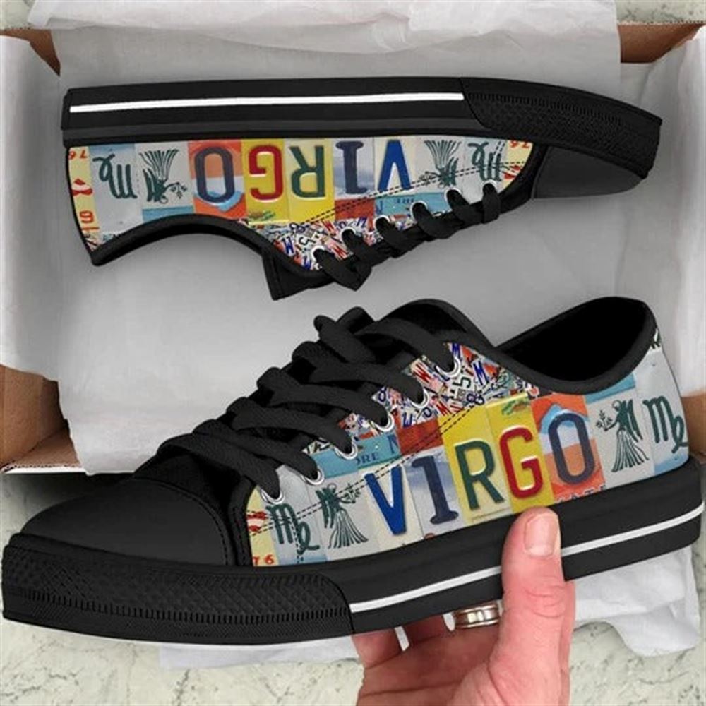 Virgo License Plates Canvas Low Top Shoes Low Top Shoes Mens Women 1 wkmuyb.jpg
