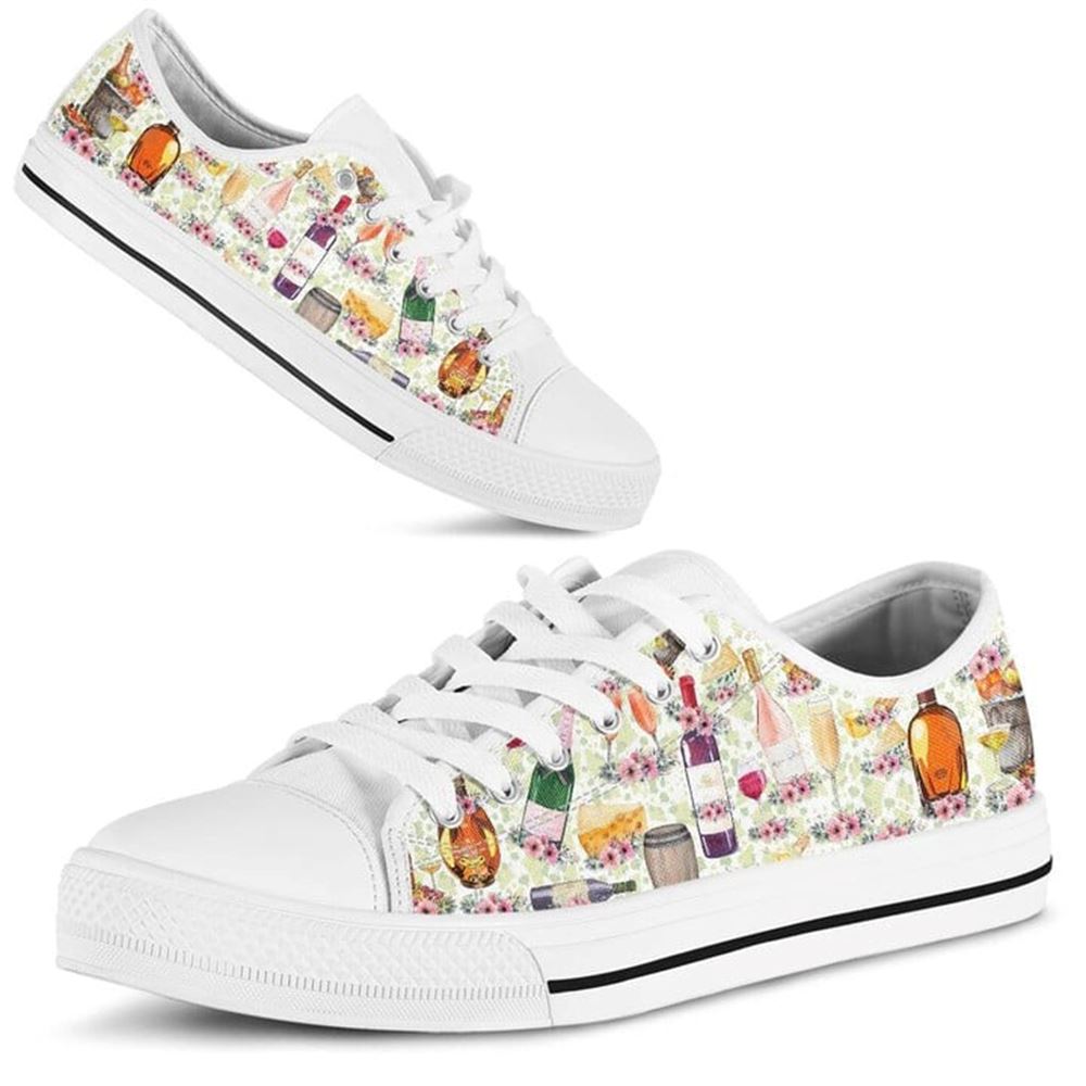 Wine Hobby Flower Watercolor Low Top Shoes Low Top Shoes Mens Women 2 aznnbs.jpg Wine Hobby Flower Watercolor Low Top Shoes Low Top Shoes Mens Women 2 aznnbs.jpg