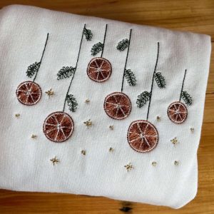 Cottagecore Christmas Embroidered Sweatshirt, Gift For…
