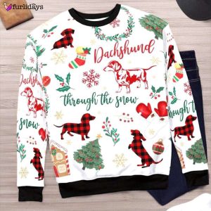Dachshund Through The Snow Sweatshirt Christmas…