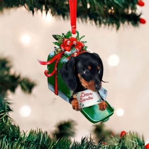 Dachshund With Dear Santa Letter Christmas…