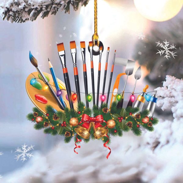 palette with watercolor brushes christmas ornament xmas 2023 hanging decoration painter gifts.jpeg