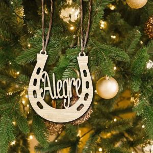 Personalized Name Hoof Print Horse Christmas…