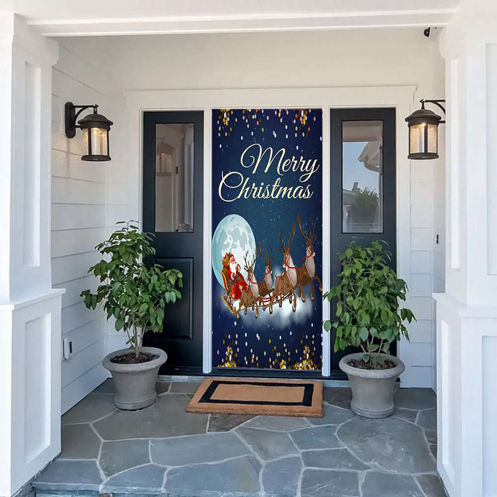 santa s team door decor christmas door covers outdoor christmas decorations christmas door hanger holiday door covers 1.jpeg