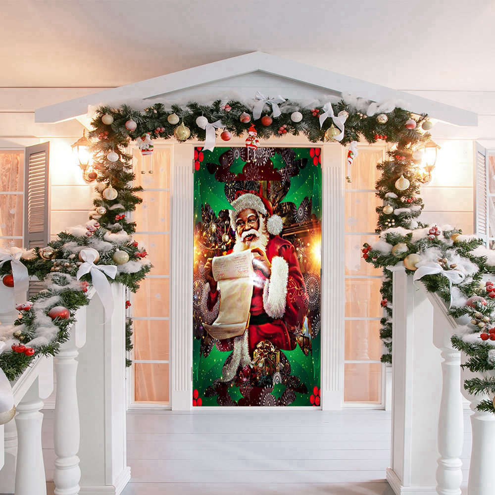 vintage black santa claus door cover christmas door covers gift for family 1.jpeg