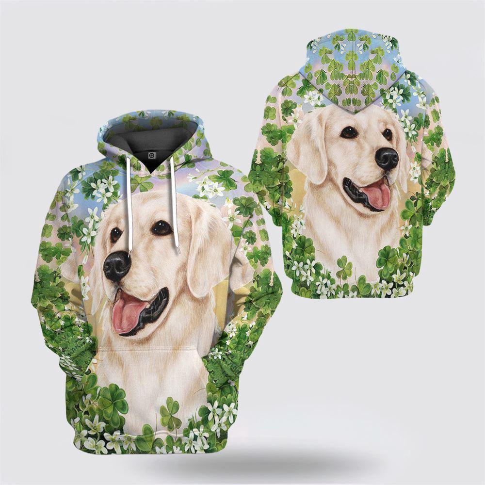 3D Golden Retriever White St Patricks Day Custom Hoodie Apparel St Patricks Day Shirts 1 oyghzr.jpg
