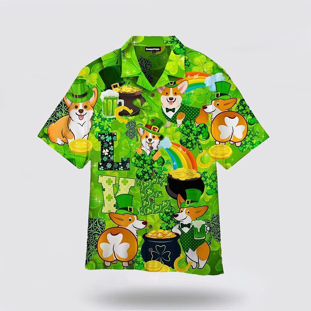 Corgi Happy Saint Patricks Day Hawaiian Shirt St Patricks Day Shirts Shamrock Hawaiian Shirt 1 ebmhh5.jpg