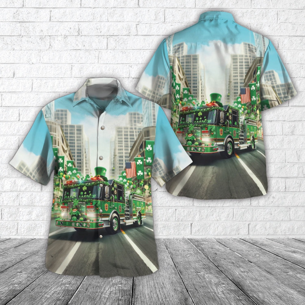 Fire Truck Shamrock Hawaiian Shirt Shamrock Hawaiian Shirt 1 dp6kdb.jpg