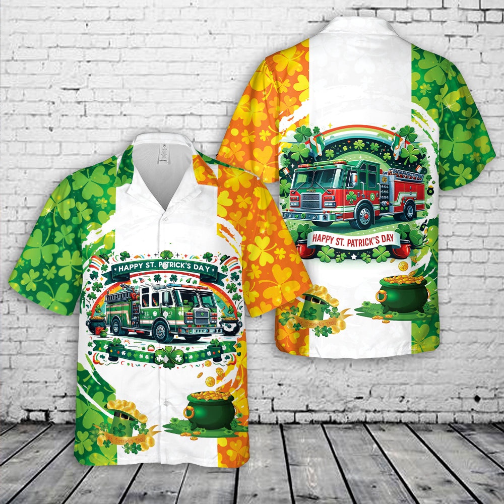 Fire Truck St Patty s Aloha Shirt Shamrock Hawaiian Shirt 1 f1tj46.jpg Fire Truck St Patty s Aloha Shirt Shamrock Hawaiian Shirt 1 f1tj46.jpg