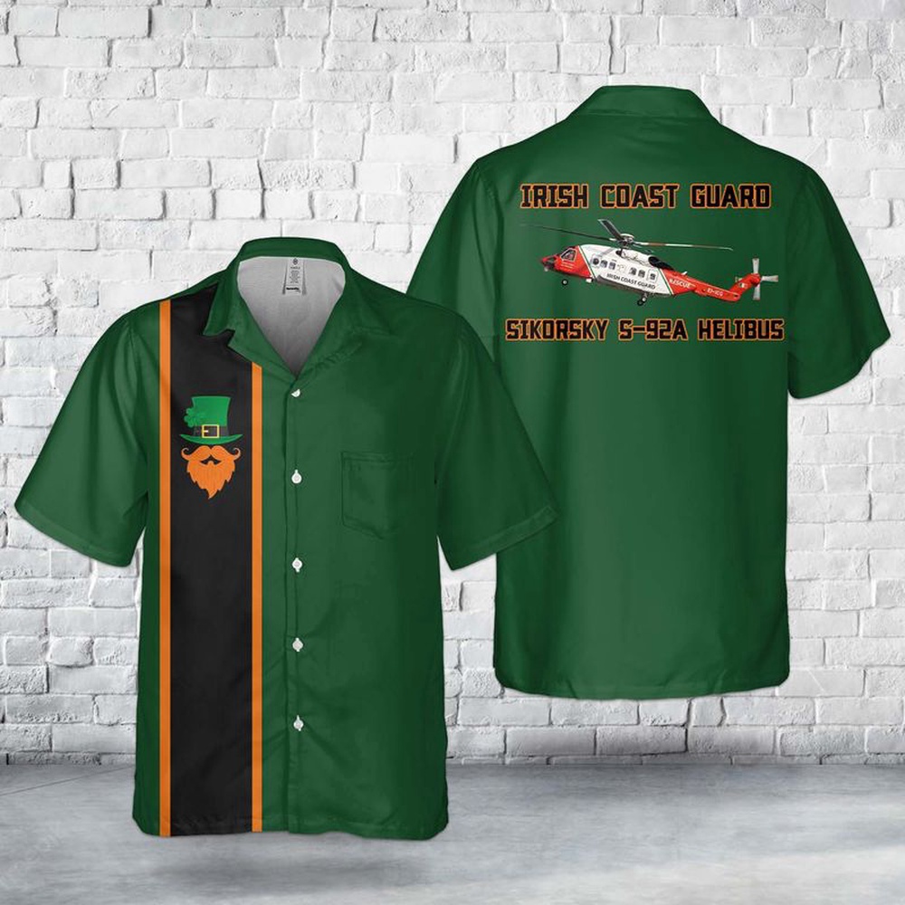 Irish Coast Guard Sikorsky S 92A Helibus St Patrick s Day Pocket Hawaiian Shirt Shamrock Hawaiian Shirt 1 xyhpzk.jpg
