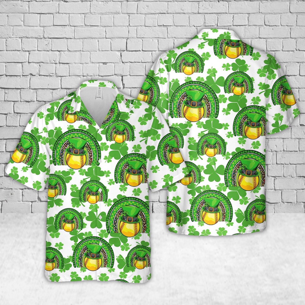 Softball Shamrock St Patrick s Day Hawaiian Shirt Shamrock Hawaiian Shirt 1 aatuiz.jpg