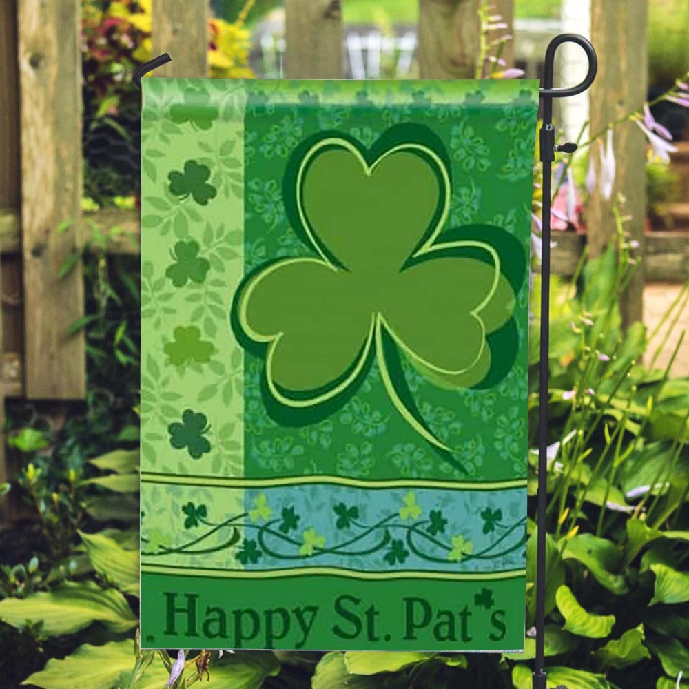 St Patrick Day Flag Happy St. Pat House Flag St Patrick s Flag St Patrick s Day Garden Flag c7itxz.jpg
