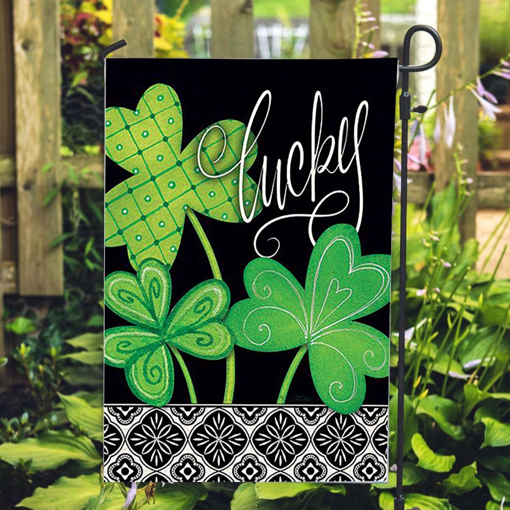 St Patrick Day Flag Lucky Clovers Flag St Patrick s Flag St Patrick s Day Garden Flag bbxhn5.jpg