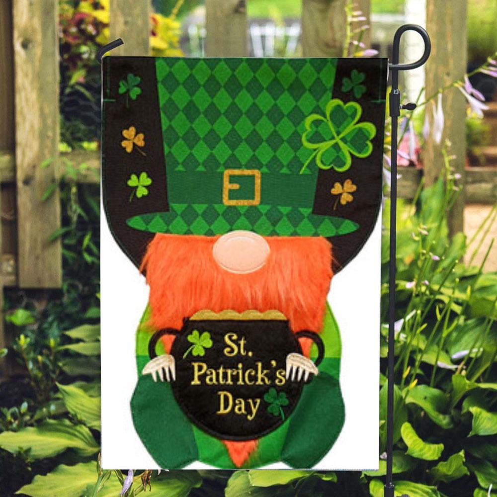 St Patrick Day Flag Lucky Gnome Burlap Sculpted House Flag St Patrick s Flag St Patrick s Day Garden Flag qezusp.jpg St Patrick Day Flag Lucky Gnome Burlap Sculpted House Flag St Patrick s Flag St Patrick s Day Garden Flag qezusp.jpg