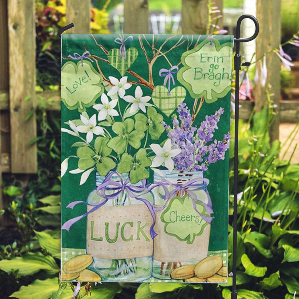 St Patrick Day Flag Lucky Shamrocks Mason Jar Flag St Patrick s Flag St Patrick s Day Garden Flag qqrlcm.jpg St Patrick Day Flag Lucky Shamrocks Mason Jar Flag St Patrick s Flag St Patrick s Day Garden Flag qqrlcm.jpg