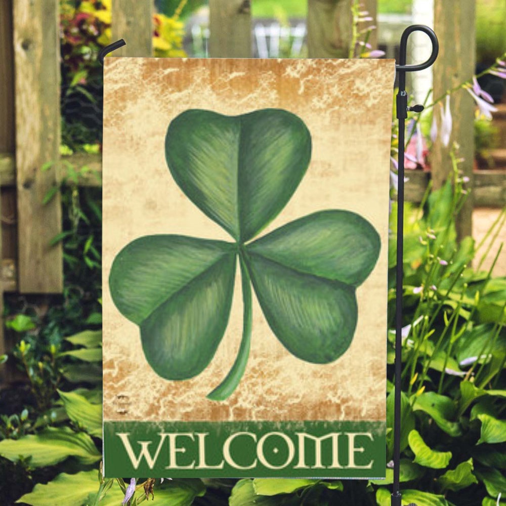 St Patrick Day Flag Shamrock Welcome House Flag St Patrick s Flag St Patrick s Day Garden Flag baquub.jpg St Patrick Day Flag Shamrock Welcome House Flag St Patrick s Flag St Patrick s Day Garden Flag baquub.jpg