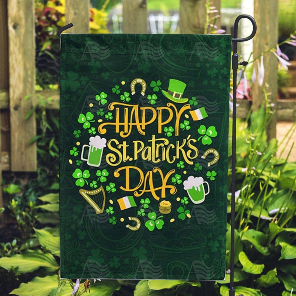 St Patrick Day Flag St. Patrick s Day Emblems Double Sided Flag St Patrick s Flag St Patrick s Day Garden Flag baf8wh.jpg St Patrick Day Flag St. Patrick s Day Emblems Double Sided Flag St Patrick s Flag St Patrick s Day Garden Flag baf8wh.jpg