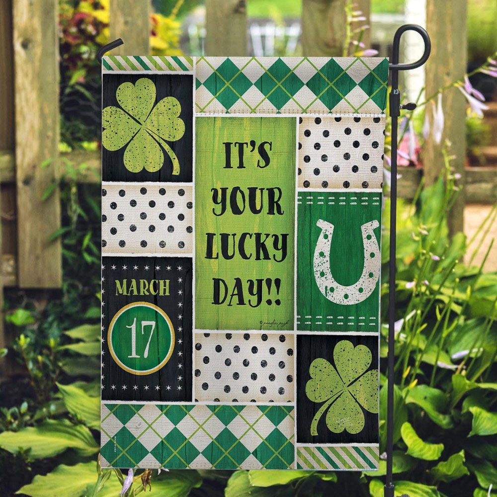 St Patrick Day Flag St. Patrick s Lucky Day House Flag St Patrick s Flag St Patrick s Day Garden Flag rvcxkt.jpg