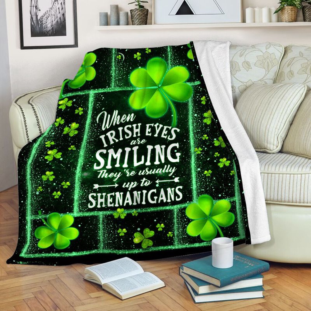 St Patrick s Blanket Irish Blanket When Irish Eyes Are Smiling Irish Fleece Throw Blanket Irish Blessing Fleece Blanket 1 bq45u2.jpg