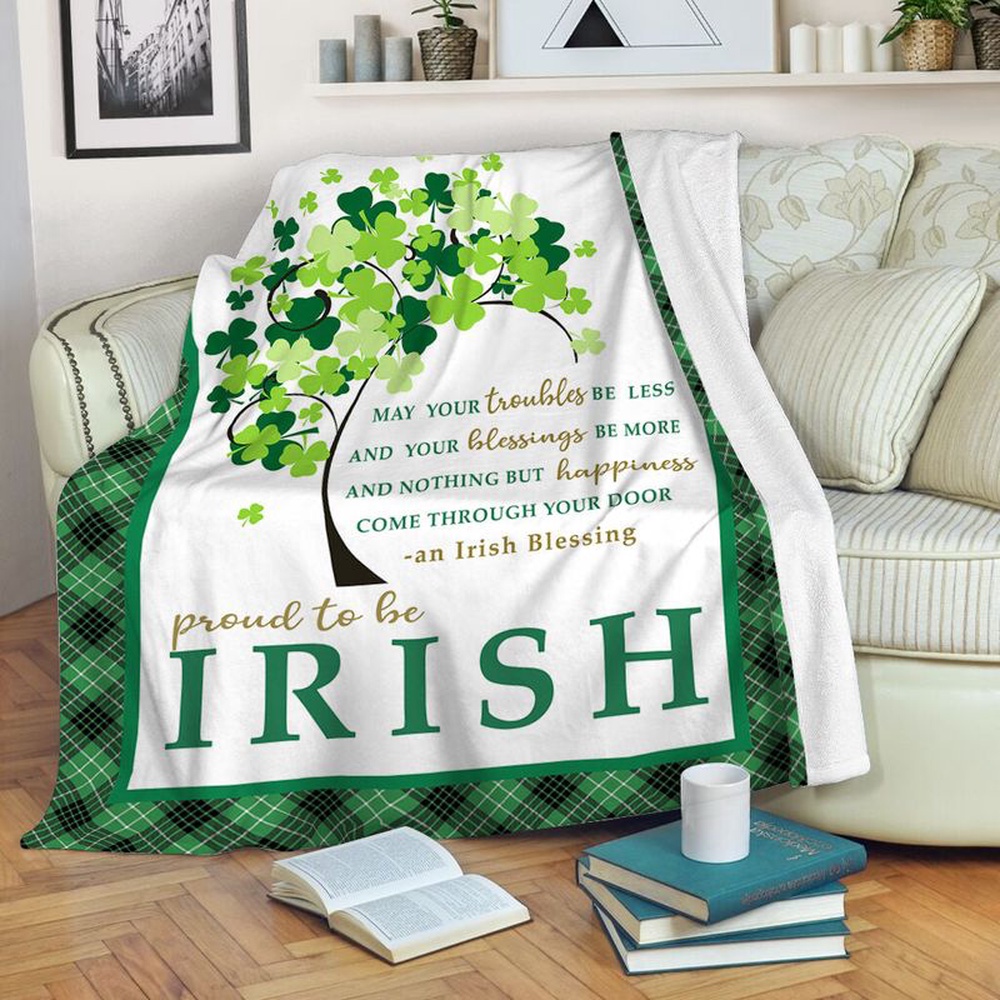 St Patrick s Blanket Proud To Be Irish Shamrock Fleece Throw Blanket Clover Tree Irish Pride Fleece Blanket 1 acmqdz.jpg