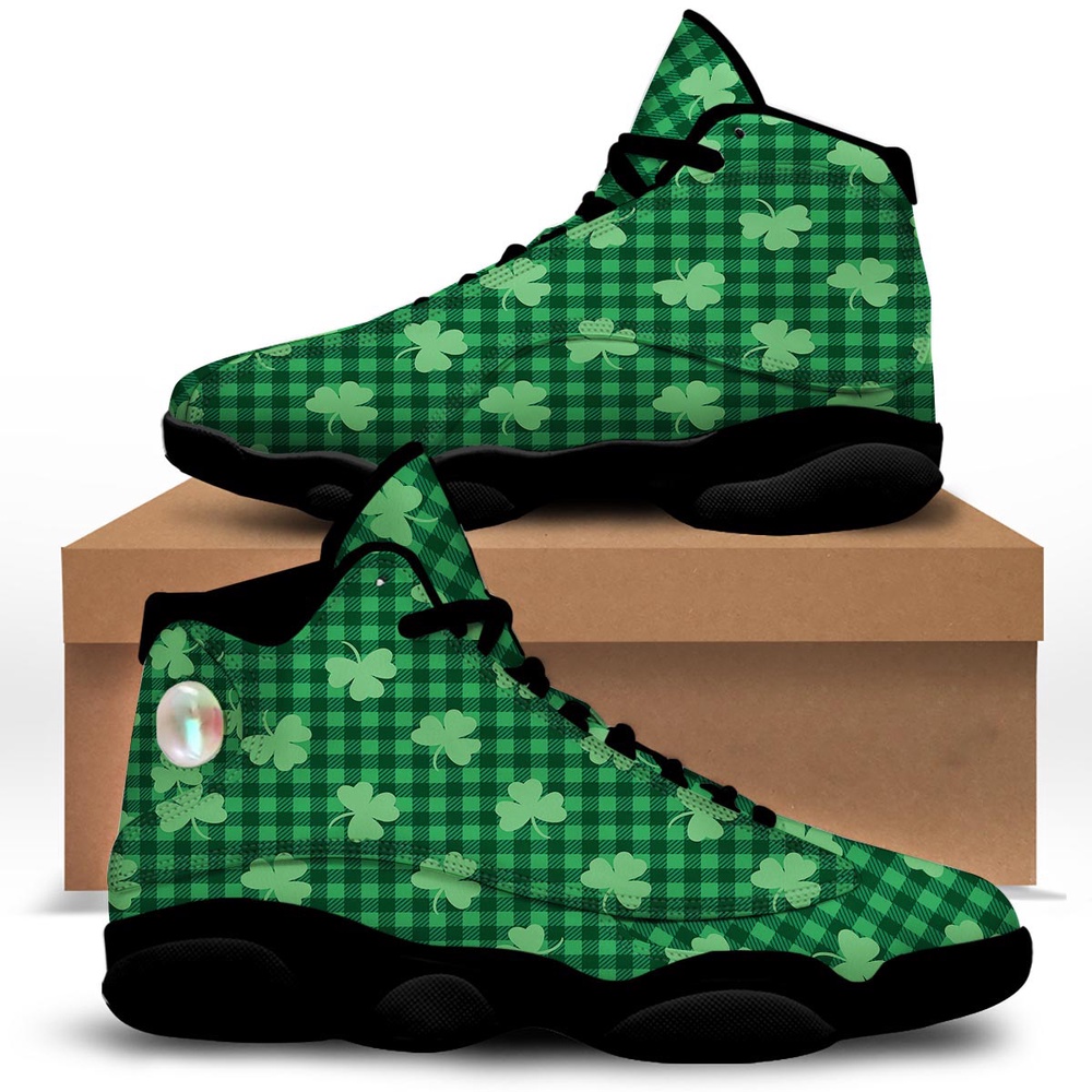 St Patrick s Day Shoes Buffalo Plaid St. Patrick s Day Print Pattern Black Basketball Shoes St Patrick s Day Sneakers 1 oevyrv.jpg